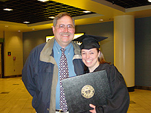 Cathy and Dad on graduation day